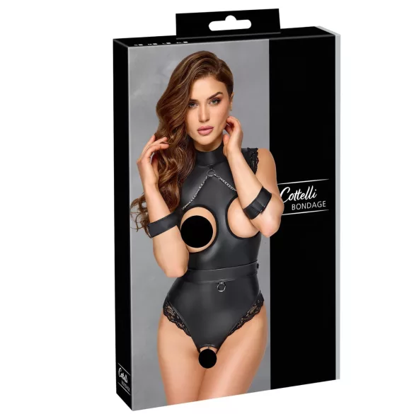 Cottelli Bondage - body ouvert seins nus - noir - M