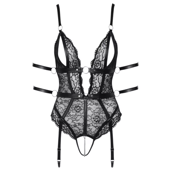 Cottelli Bondage - body ouvert en dentelle - noir - M