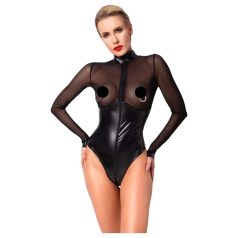Noir - Body brillant avec insert transparent (noir)