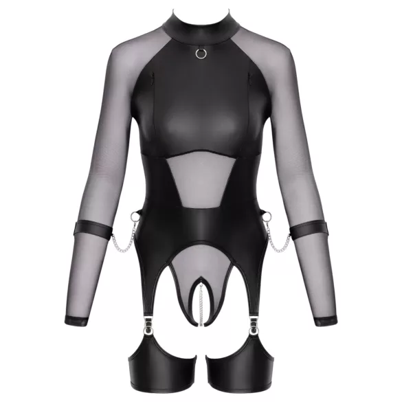 Cottelli Bondage - haut transparent avec menottes - noir