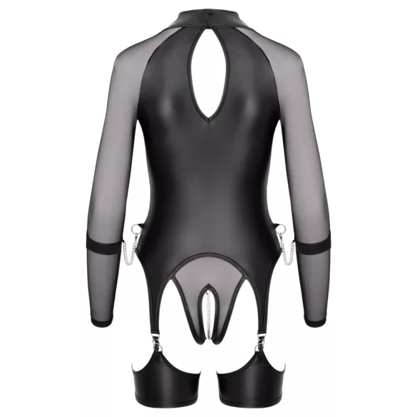 Cottelli Bondage - haut transparent avec menottes - noir