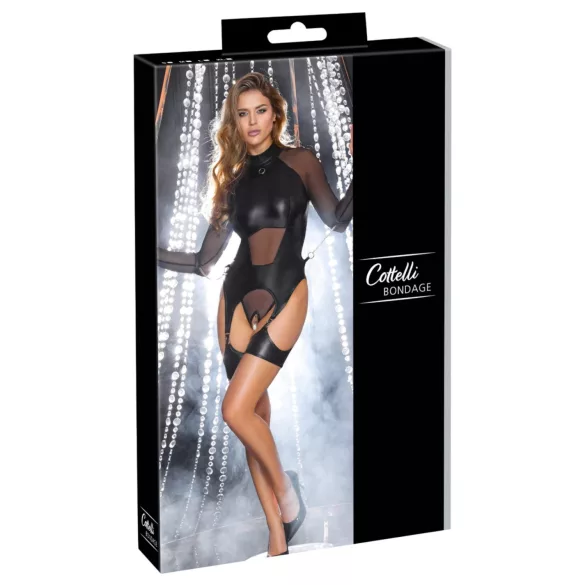 Cottelli Bondage - haut transparent avec menottes - noir - M