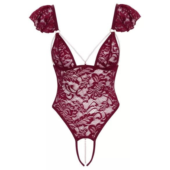 Cottelli - body en dentelle avec perles - rouge - M