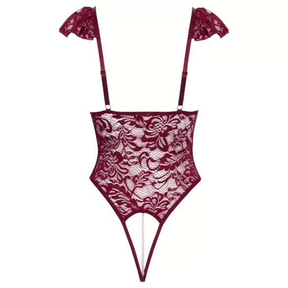 Cottelli - body en dentelle avec perles (rouge) - L