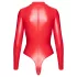 Noir - body effet brillant - rouge - L