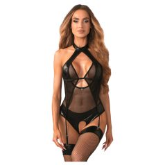Obsessive Dominna - Body transparent effet brillant (noir)