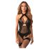 Obsessive Dominna - Body transparent effet brillant (noir)