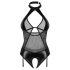 Obsessive Dominna - Body transparent effet brillant (noir)