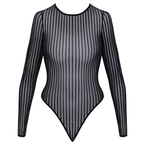 Cottelli - body rayé à fils argentés (noir) - S-L