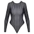 Cottelli - body rayé à fils argentés (noir) - S-L