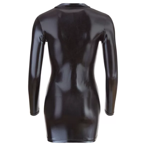 Cottelli - Robe courte manches longues - effet brillant - noir - XL