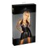 Noir - Robe superposée avec haut transparent et licou (noir)