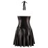 Noir - Robe superposée avec haut transparent et licou (noir) - M