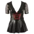 Cottelli - Robe grande taille brillante - corset rouge - noir