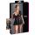 Robe brillante noire avec corset rouge - Cottelli T. Plus - XXL