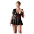 Cottelli Plus Size - Robe brillante avec corset rouge (noir) - XXL