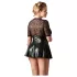 Cottelli - Robe grande taille brillante - corset rouge - noir - XXL