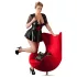 Cottelli - Robe grande taille brillante - corset rouge - noir - XXXXL