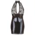 Cottelli - robe courte brillante à dentelle col tour de cou - noir - M