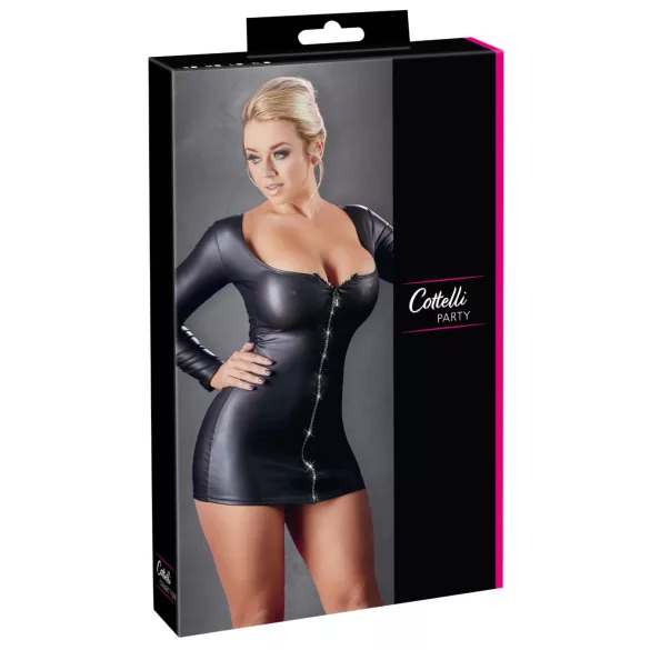 Cottelli - robe de soirée femme - fermeture éclair strass - noir - L