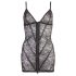 Cottelli - Robe en dentelle à rayures brillantes (noir)