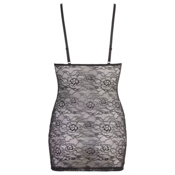 Cottelli - robe courte rayée brillante - dentelle noire - L