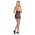 Cottelli - Robe en dentelle à rayures brillantes (noir) - XL