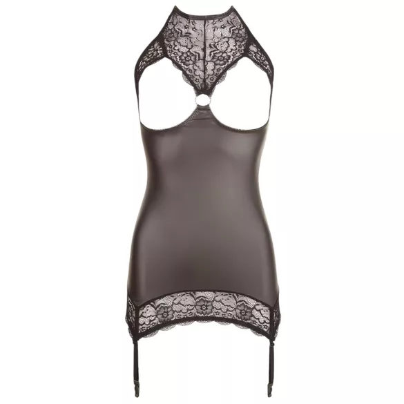 Abierta Fina - robe courte sexy - effet brillant - noir