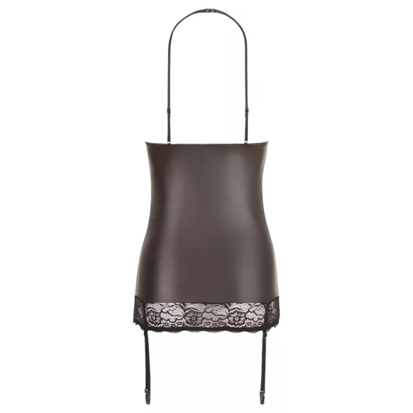 Abierta Fina - robe courte sexy - effet brillant - noir - XL