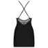 Obsessive 828-CHE-1 - Robe et string à bretelles strass (noir) - L/XL