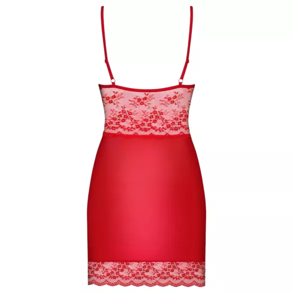 Obsessive Lovica - nuisette en dentelle avec string - rouge - 2XL