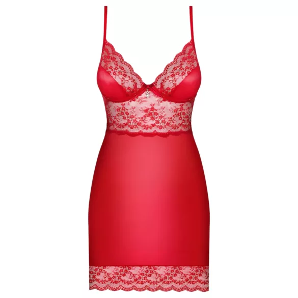 Obsessive Lovica - nuisette en dentelle avec string - rouge - L/XL