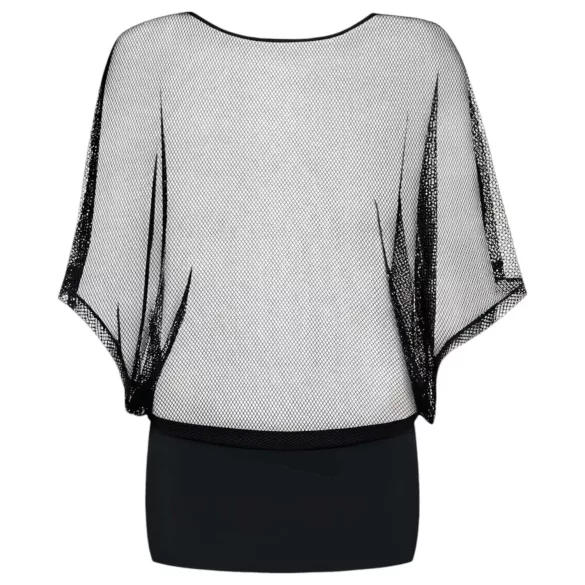 Obsessive Punker - robe moulante transparente et string - noir - L/XL