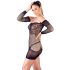 Mandy Mystery - Robe résille noire avec strass & string (S-L)
