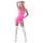 Cottelli Party - robe moulante courte brillante - manches courtes - rose