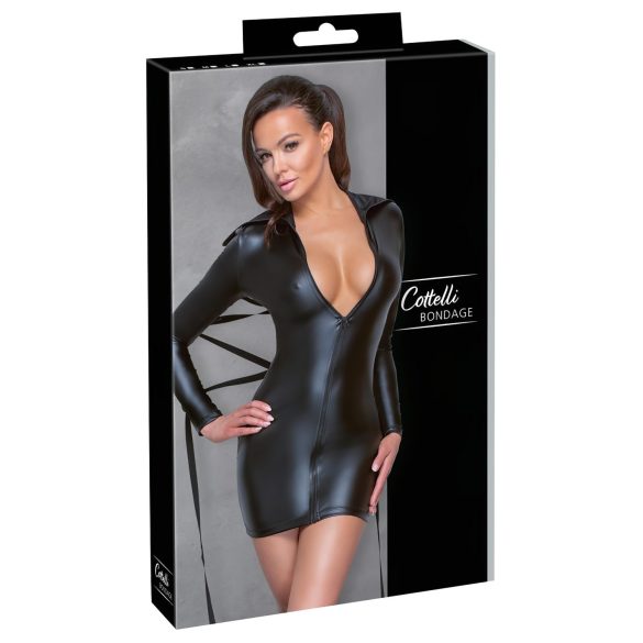 Cottelli Bondage - Robe brillante avec liens (noir)