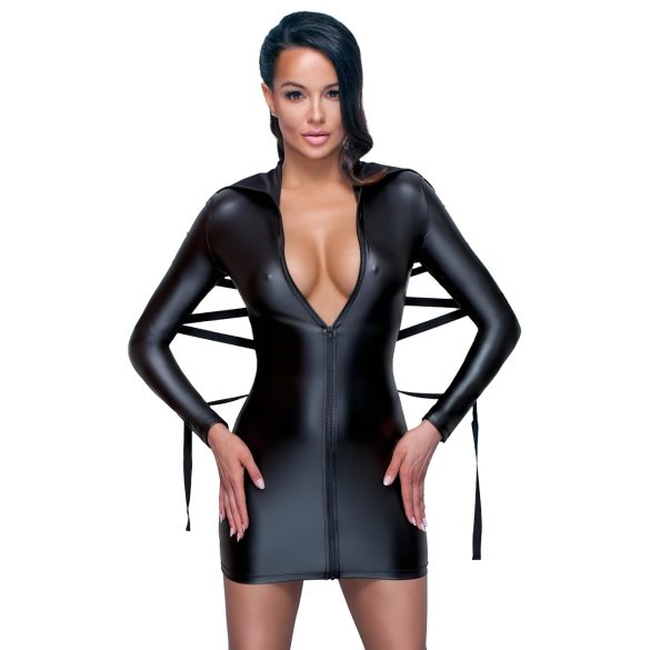 Cottelli Bondage - Robe effet brillant avec liens - noir