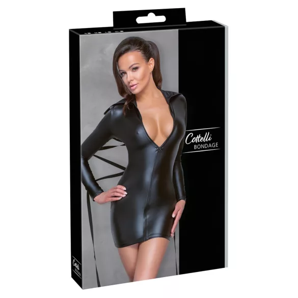 Cottelli Bondage - Robe effet brillant avec liens - noir - M