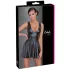 Cottelli - robe plissée sexy - ceinture incluse - noir - XL