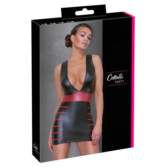 Cottelli Party - Robe moulante rayée (noir-rouge)