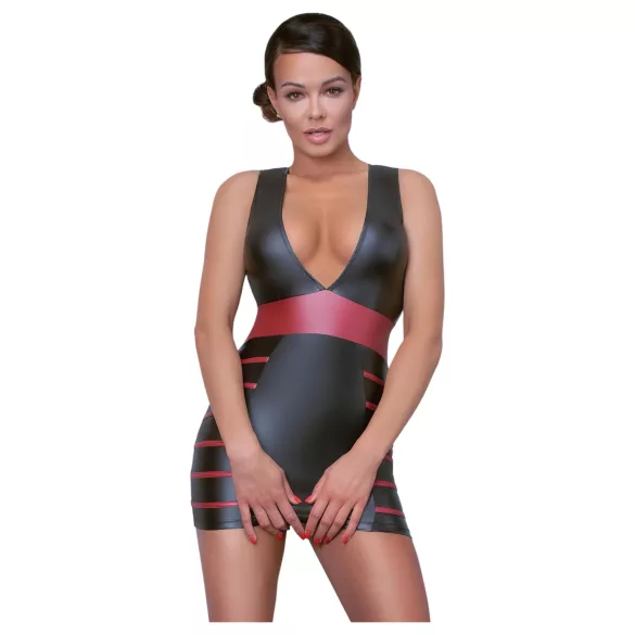 Cottelli Party - Robe moulante rayée (noir-rouge) - XL