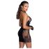 Noir - Robe Courte à Lacets (Noire) - L