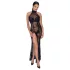 Noir - robe longue transparente à motifs floraux - noir