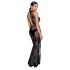 Noir - robe longue transparente fleurie (noire)