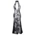 Noir - robe longue transparente fleurie (noire)