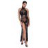 Noir - robe longue transparente fleurie (noire) - M