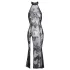 Noir - robe longue transparente à motifs floraux - noir - M