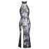 Noir - robe longue transparente fleurie (noire) - L