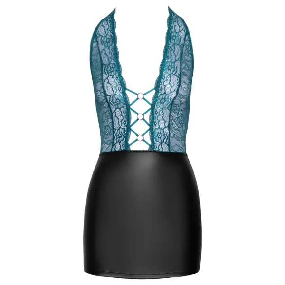 Cottelli - robe brillante en dentelle avec laçage (noir-vert)