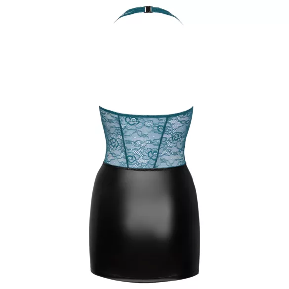 Cottelli - robe brillante en dentelle avec laçage (noir-vert)